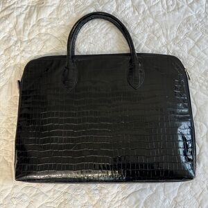 Thin faux alligator crocodile pattern bag for paper or small computer